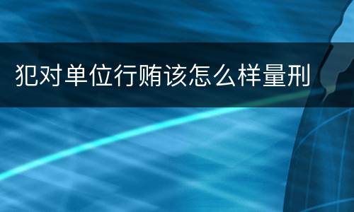 犯对单位行贿该怎么样量刑