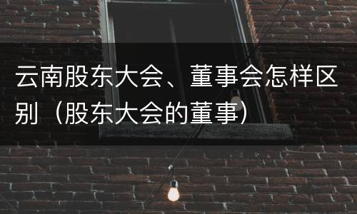 云南股东大会、董事会怎样区别（股东大会的董事）