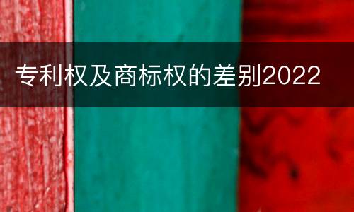 专利权及商标权的差别2022