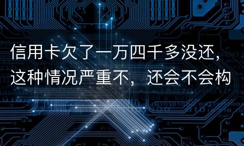 信用卡欠了一万四千多没还，这种情况严重不，还会不会构成信用卡诈骗