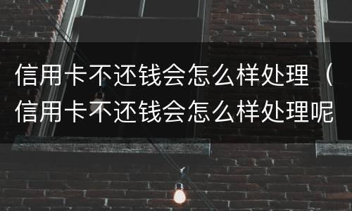 信用卡不还钱会怎么样处理（信用卡不还钱会怎么样处理呢）