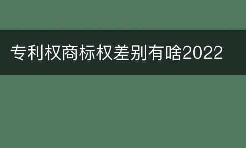 专利权商标权差别有啥2022