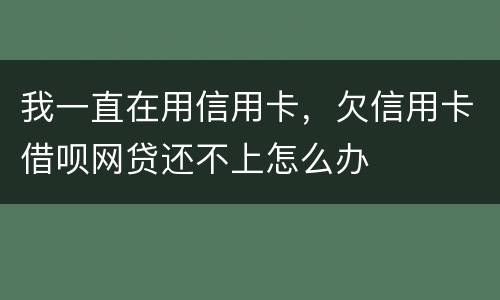 我一直在用信用卡，欠信用卡借呗网贷还不上怎么办