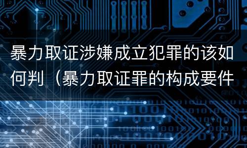 暴力取证涉嫌成立犯罪的该如何判（暴力取证罪的构成要件）