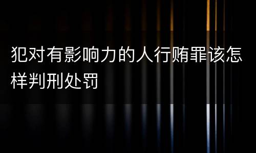 犯对有影响力的人行贿罪该怎样判刑处罚