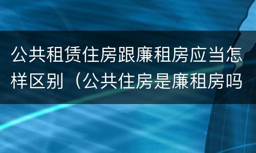 公共租赁住房跟廉租房应当怎样区别（公共住房是廉租房吗）