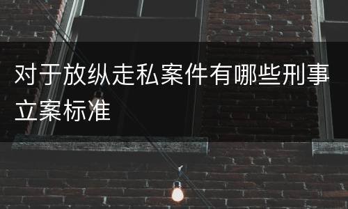 对于放纵走私案件有哪些刑事立案标准