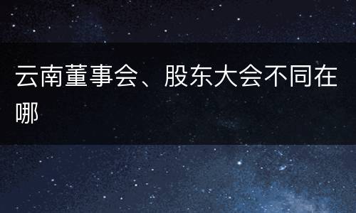 云南董事会、股东大会不同在哪