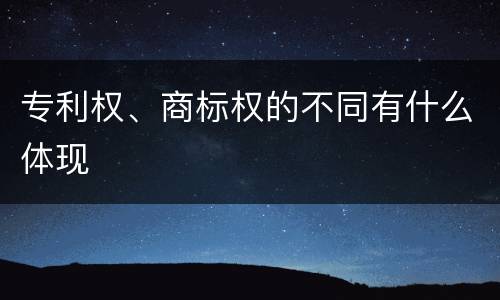 专利权、商标权的不同有什么体现