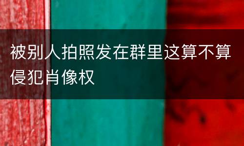 被别人拍照发在群里这算不算侵犯肖像权