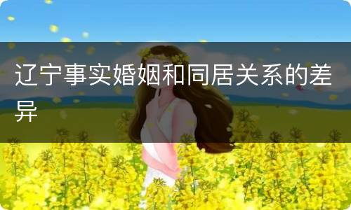 辽宁事实婚姻和同居关系的差异