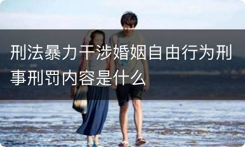 刑法暴力干涉婚姻自由行为刑事刑罚内容是什么