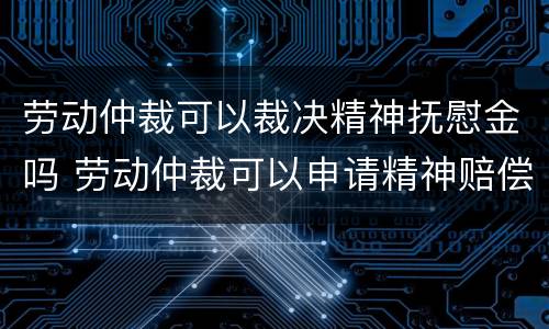 劳动仲裁可以裁决精神抚慰金吗 劳动仲裁可以申请精神赔偿吗