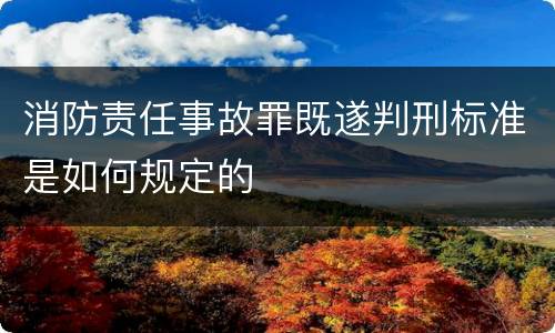 消防责任事故罪既遂判刑标准是如何规定的