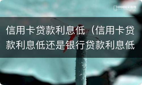 信用卡贷款利息低（信用卡贷款利息低还是银行贷款利息低）