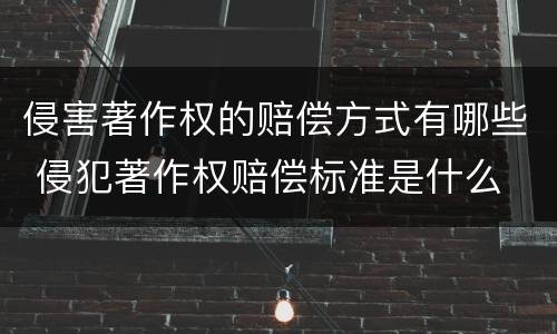 侵害著作权的赔偿方式有哪些 侵犯著作权赔偿标准是什么