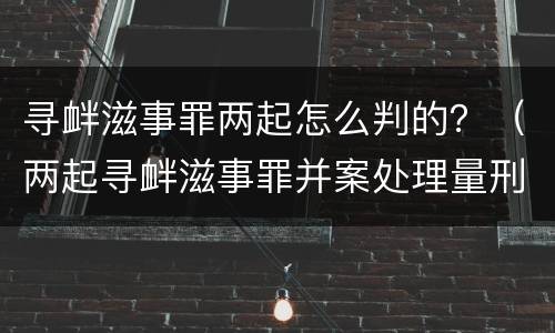 寻衅滋事罪两起怎么判的？（两起寻衅滋事罪并案处理量刑）