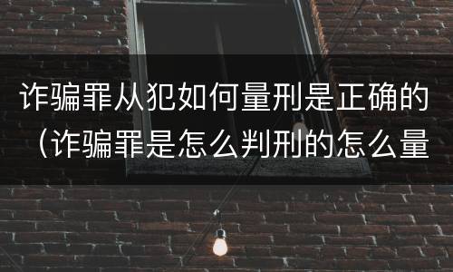 诈骗罪从犯如何量刑是正确的（诈骗罪是怎么判刑的怎么量刑的）