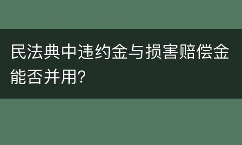 民法典中违约金与损害赔偿金能否并用？