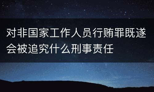 对非国家工作人员行贿罪既遂会被追究什么刑事责任