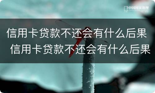 信用卡贷款不还会有什么后果 信用卡贷款不还会有什么后果吗