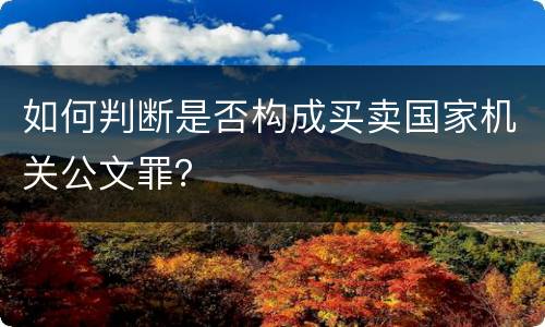 如何判断是否构成买卖国家机关公文罪？