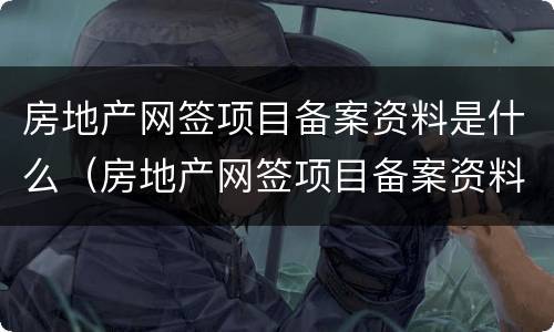 房地产网签项目备案资料是什么（房地产网签项目备案资料是什么样的）