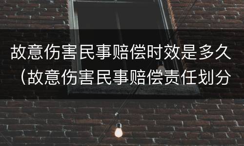 故意伤害民事赔偿时效是多久（故意伤害民事赔偿责任划分）