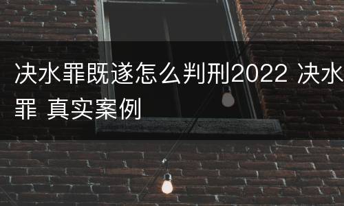 决水罪既遂怎么判刑2022 决水罪 真实案例