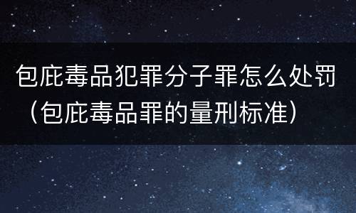 包庇毒品犯罪分子罪怎么处罚（包庇毒品罪的量刑标准）