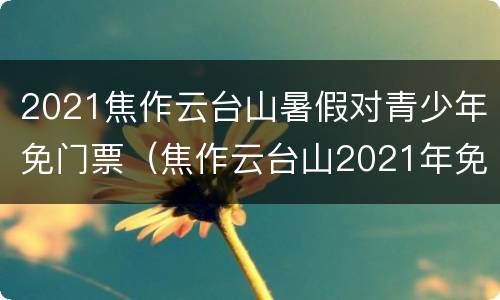 2021焦作云台山暑假对青少年免门票（焦作云台山2021年免门票政策）