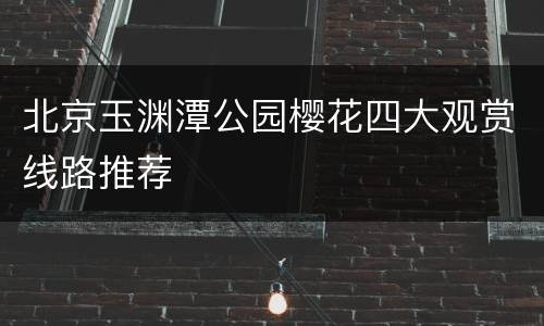 北京玉渊潭公园樱花四大观赏线路推荐