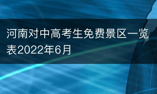 河南对中高考生免费景区一览表2022年6月