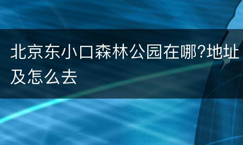 北京东小口森林公园在哪?地址及怎么去