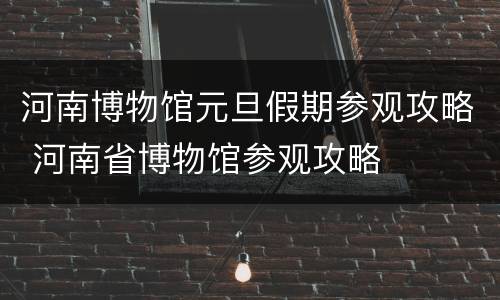 河南博物馆元旦假期参观攻略 河南省博物馆参观攻略