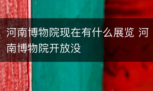 河南博物院现在有什么展览 河南博物院开放没