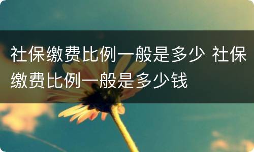 社保缴费比例一般是多少 社保缴费比例一般是多少钱