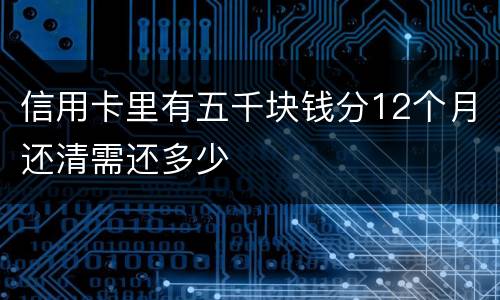 信用卡里有五千块钱分12个月还清需还多少