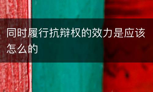 同时履行抗辩权的效力是应该怎么的