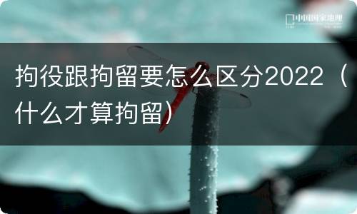 拘役跟拘留要怎么区分2022（什么才算拘留）