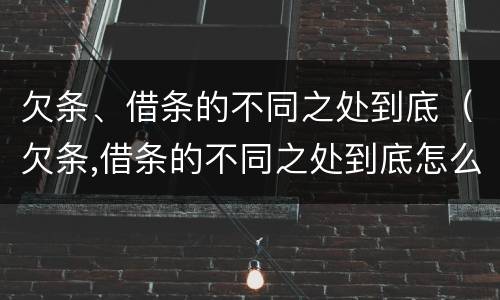 欠条、借条的不同之处到底（欠条,借条的不同之处到底怎么写）