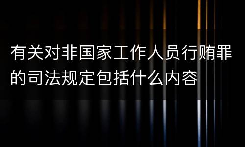 有关对非国家工作人员行贿罪的司法规定包括什么内容