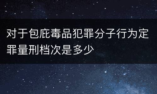 对于包庇毒品犯罪分子行为定罪量刑档次是多少