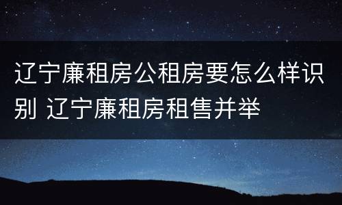 辽宁廉租房公租房要怎么样识别 辽宁廉租房租售并举