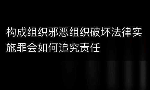 构成组织邪恶组织破坏法律实施罪会如何追究责任