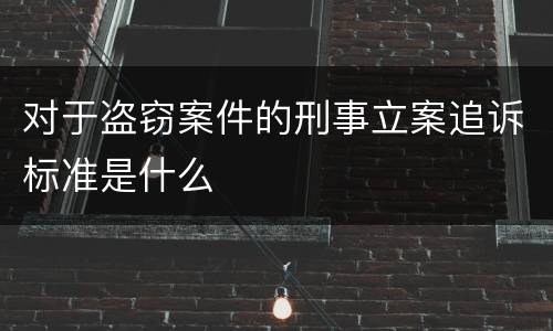 对于盗窃案件的刑事立案追诉标准是什么