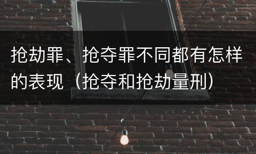 抢劫罪、抢夺罪不同都有怎样的表现（抢夺和抢劫量刑）