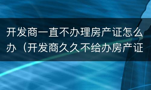 开发商一直不办理房产证怎么办（开发商久久不给办房产证怎么办）