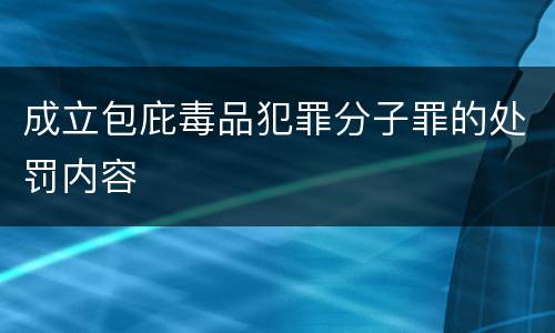 成立包庇毒品犯罪分子罪的处罚内容