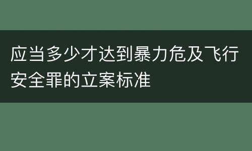 应当多少才达到暴力危及飞行安全罪的立案标准